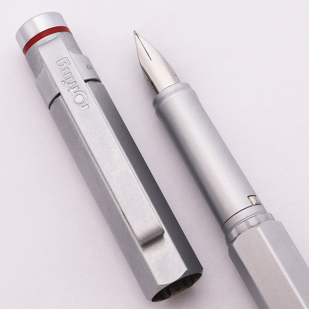 Rotring Newton Fountain Pen (Germany) - Matte Silver, Fine Steel